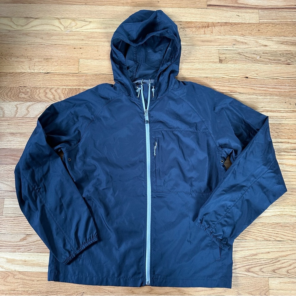 Weatherproof Men’s Windbreaker Jacket Hooded Packable Navy Blue Sz M